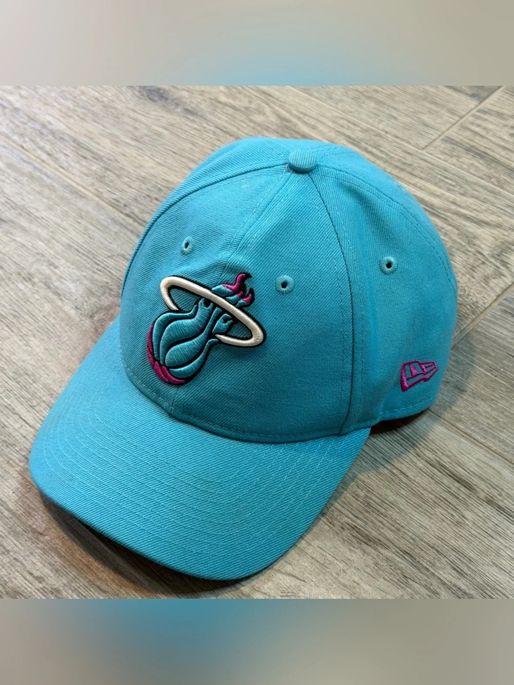 Miami Heat Hat Cap New Era Adjustable Vice Neon Trucker City Edition NBA Teal